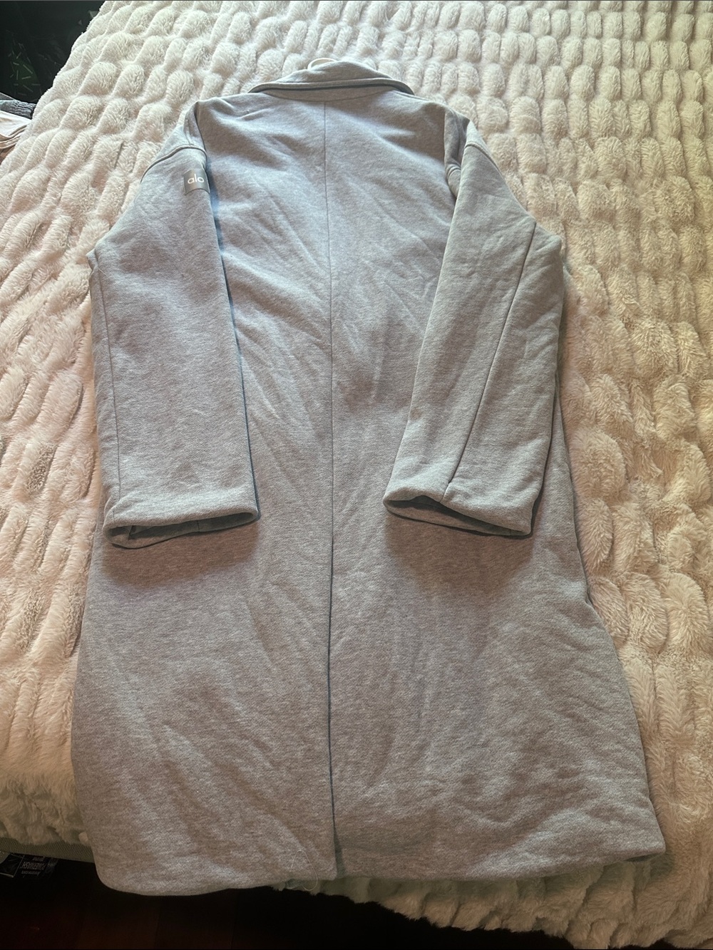 ALO Yoga Light Gray Longline Trench Coat - Picture 7 of 10